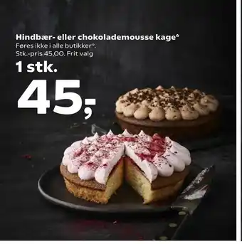 Hindbær- eller chokolademousse kage