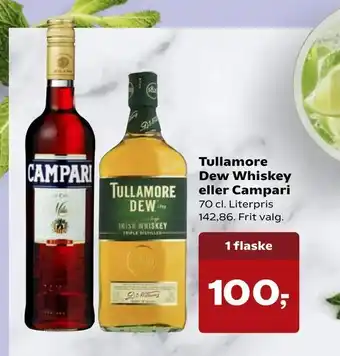Kvickly Tullamore Dew Whiskey eller Campari tilbud