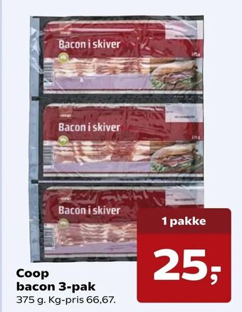 Kvickly Coop bacon 3-pak tilbud