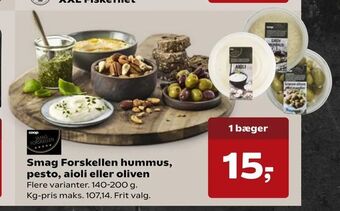 Kvickly Smag Forskellen hummus, pesto, aioli eller oliven tilbud