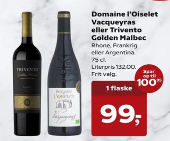 Domaine l'Oiselet Vacqueyras eller Trivento Golden Malbec