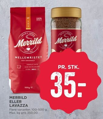 MENY Merrild eller lavazza tilbud