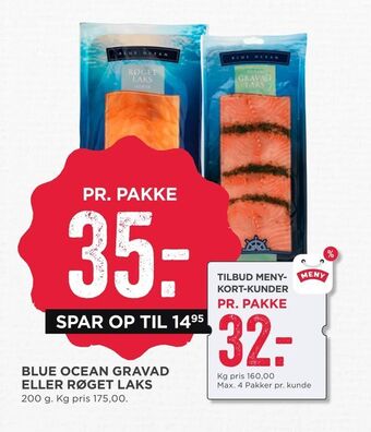 MENY Blue ocean gravad eller røget laks tilbud