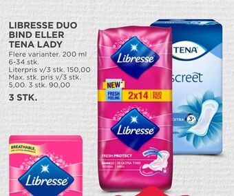 MENY Libresse duo bind eller tena lady tilbud