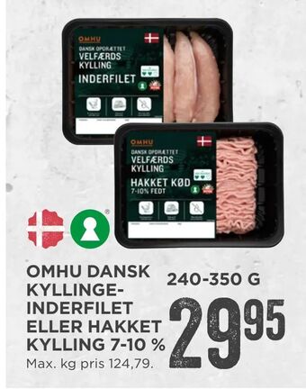 MENY Omhu dansk kyllinge- inderfilet eller hakket kylling 7-10 % tilbud