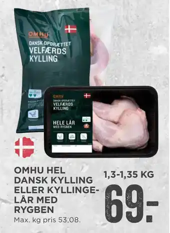 MENY Omhu hel dansk kylling eller kyllinge- lår med rygben tilbud