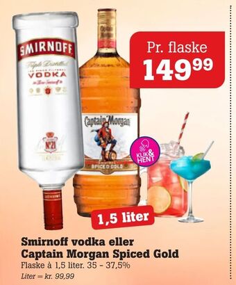 Poetzsch Padborg Smirnoff vodka eller Captain Morgan Spiced Gold tilbud