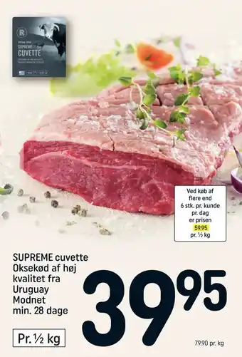 REMA 1000 SUPREME cuvette Oksekød af høj kvalitet fra Uruguay Modnet min. 28 dage tilbud