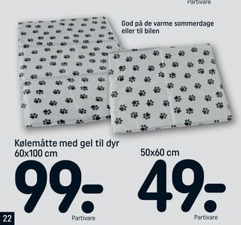 Kølemåtte med gel til dyr