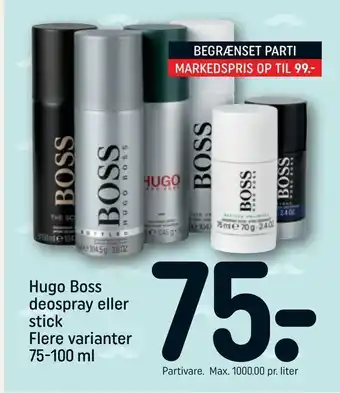 REMA 1000 Hugo Boss deospray eller stick tilbud