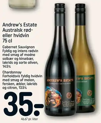 Andrew's Estate Australsk rød eller hvidvin