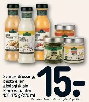 REMA 1000 Svansø dressing, pesto eller økologisk aioli tilbud