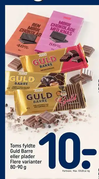 REMA 1000 Toms fyldte Guld Barre eller plader tilbud