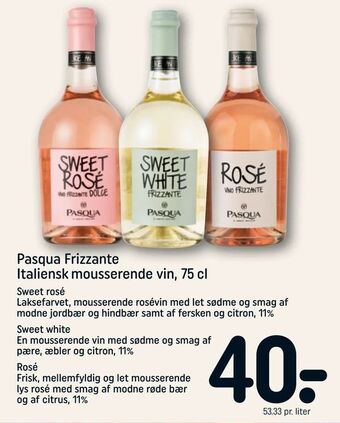 REMA 1000 Pasqua Frizzante Italiensk mousserende vin tilbud