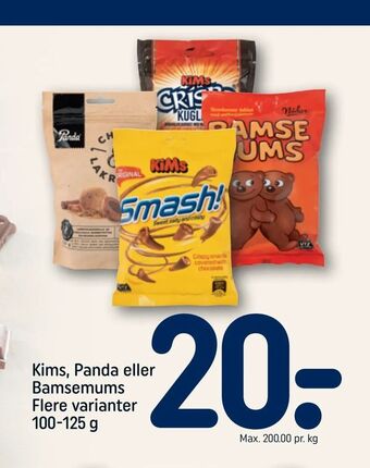 REMA 1000 Kims, Panda eller Bamsemums tilbud