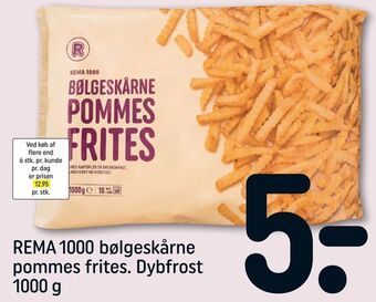 REMA 1000 REMA 1000 bølgeskårne pommes frites. Dybfrost tilbud