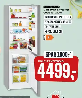 Skousen Liebherr køle-fryseskab CUef3331-21001 tilbud