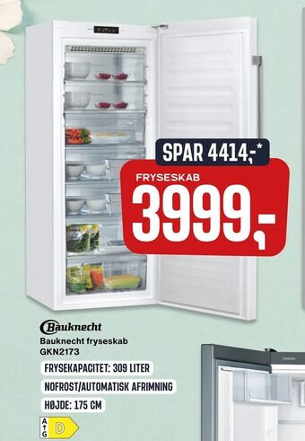 Skousen Bauknecht fryseskab GKN2173 tilbud