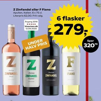 SuperBrugsen Z Zinfandel eller F Fiano tilbud