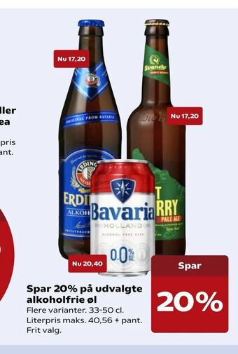 SuperBrugsen Spar 20 % på udvalgte alkoholfrie øl tilbud