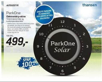 Thansen Elektronisk p-skive tilbud