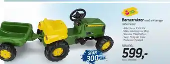 Børnetraktor med anhænger John Deere