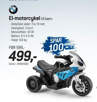 Thansen El-motorcykel til børn tilbud