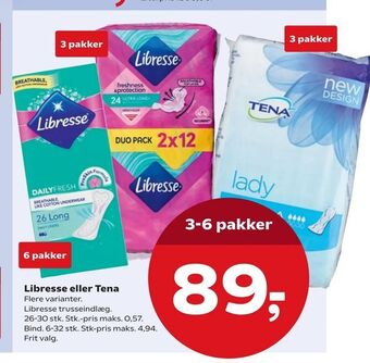 Kvickly Libresse eller Tena tilbud