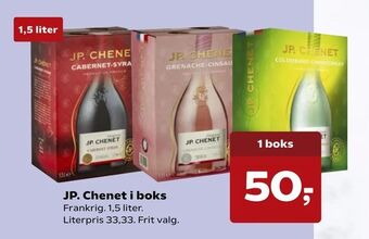 Kvickly JP. Chenet i boks tilbud
