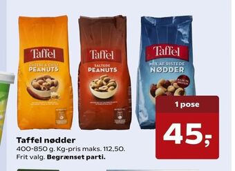 Kvickly Taffel nødder tilbud