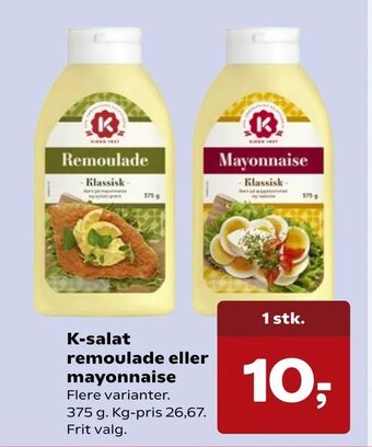 Kvickly K-salat remoulade eller mayonnaise tilbud