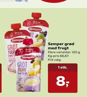 Kvickly Semper grød med frugt tilbud