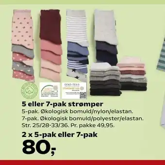 Kvickly 5-pak eller 7-pak strømper tilbud