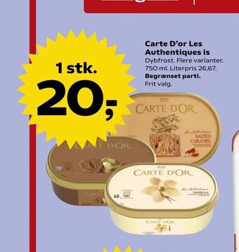 Kvickly Carte D'or Les Authentiques is tilbud