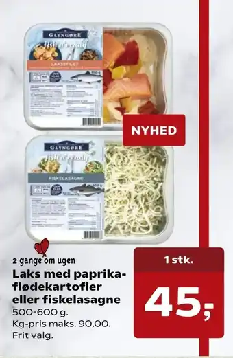 Kvickly Laks med paprika flødekartofler eller fiskelasagne tilbud