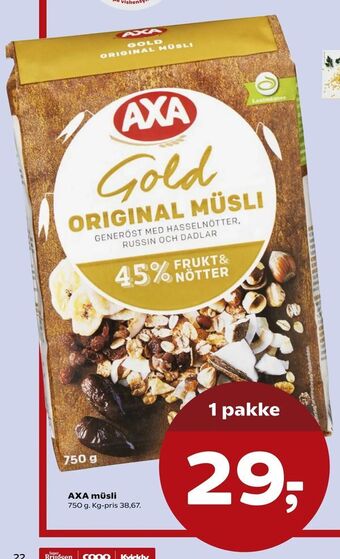 Kvickly AXA müsli tilbud
