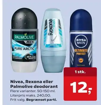 Kvickly Nivea, Rexona eller Palmolive deodorant tilbud