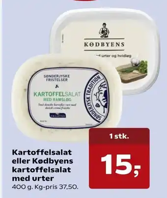 Kvickly Kartoffelsalat eller Kødbyens kartoffelsalat med urter tilbud