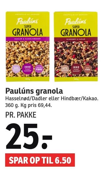 SPAR Paulúns granola tilbud
