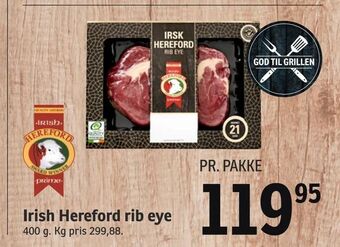 SPAR Irish Hereford rib eye tilbud