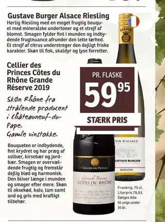 SPAR Cellier des Princes Côtes du Rhône Grande Réserve 2019 tilbud