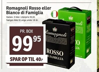 SPAR Romagnoli Rosso eller Bianco di Famiglia tilbud