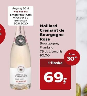 SuperBrugsen Moillard Cremant de Bourgogne Rosé tilbud