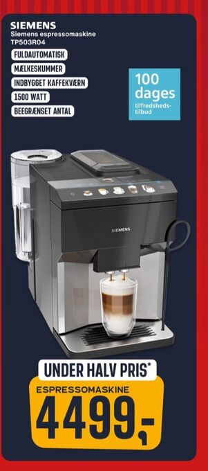 Skousen Siemens espressomaskine tilbud