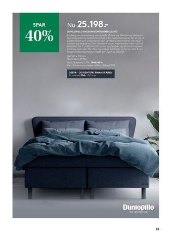 SengeSpecialisten Dunlopillo passion kontinentalseng tilbud