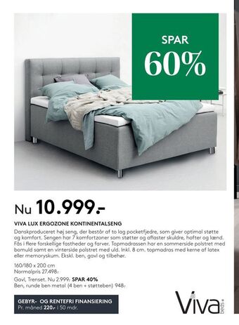 SengeSpecialisten Viva lux ergozone kontinentalseng tilbud