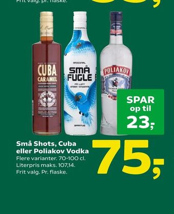 Coop 365 Små Shots, Cuba eller Poliakov Vodka tilbud
