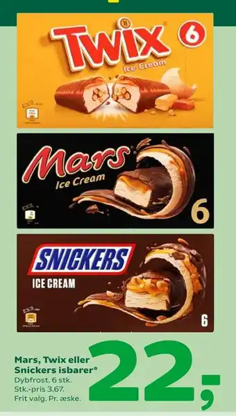 Coop 365 Mars, Twix eller Snickers isbarer tilbud