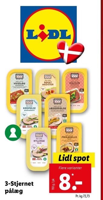 Lidl 3 Stjernet Pålæg tilbud