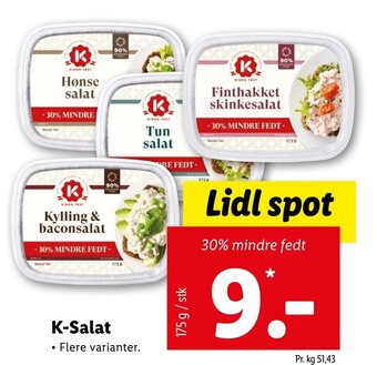 Lidl K-Salat 175g tilbud